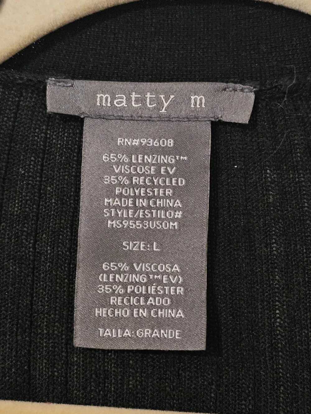 Matty M Black Ribbed Open-Front Cardigan